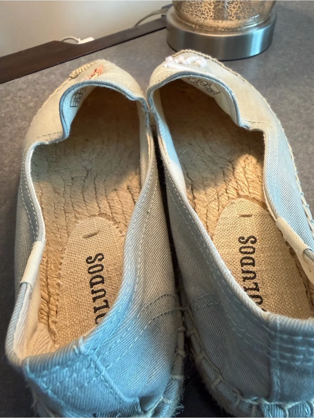 Soludos Light Blue Embroidered Rose Espadrilles